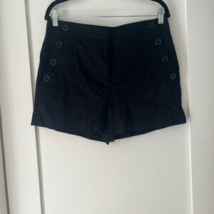 Ann Taylor Black Button-Detail Shorts